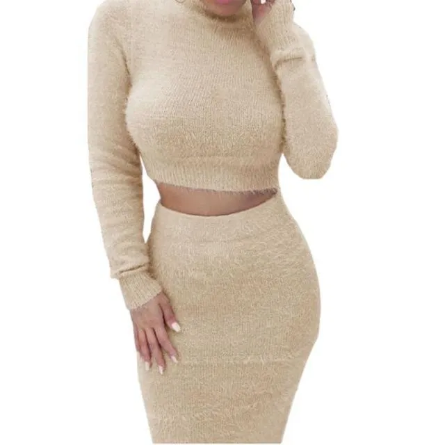 2 Piece Set Crop Top   Pencil Skirt