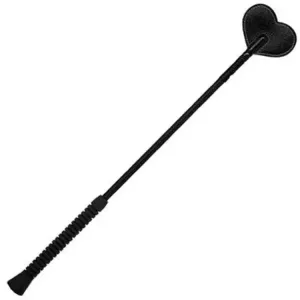 20in Flexi Crop- Black Heart Shape Leather Tip