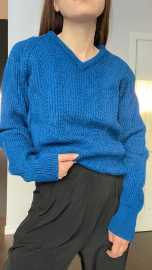 70s Royal Blue Sweater - M