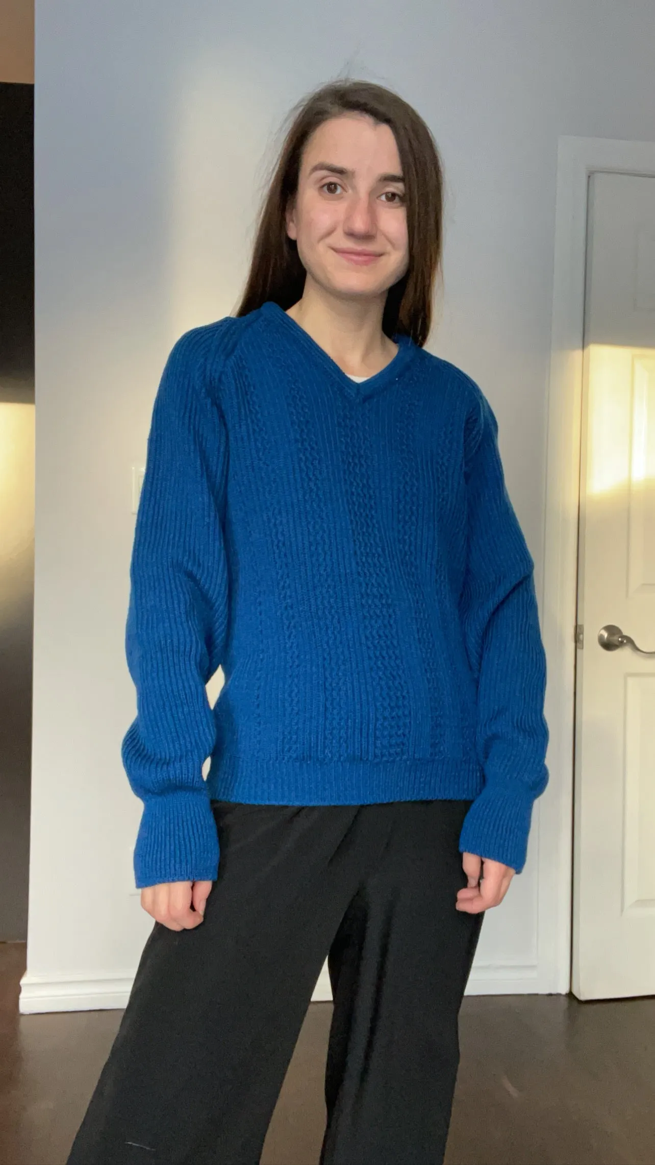 70s Royal Blue Sweater - M