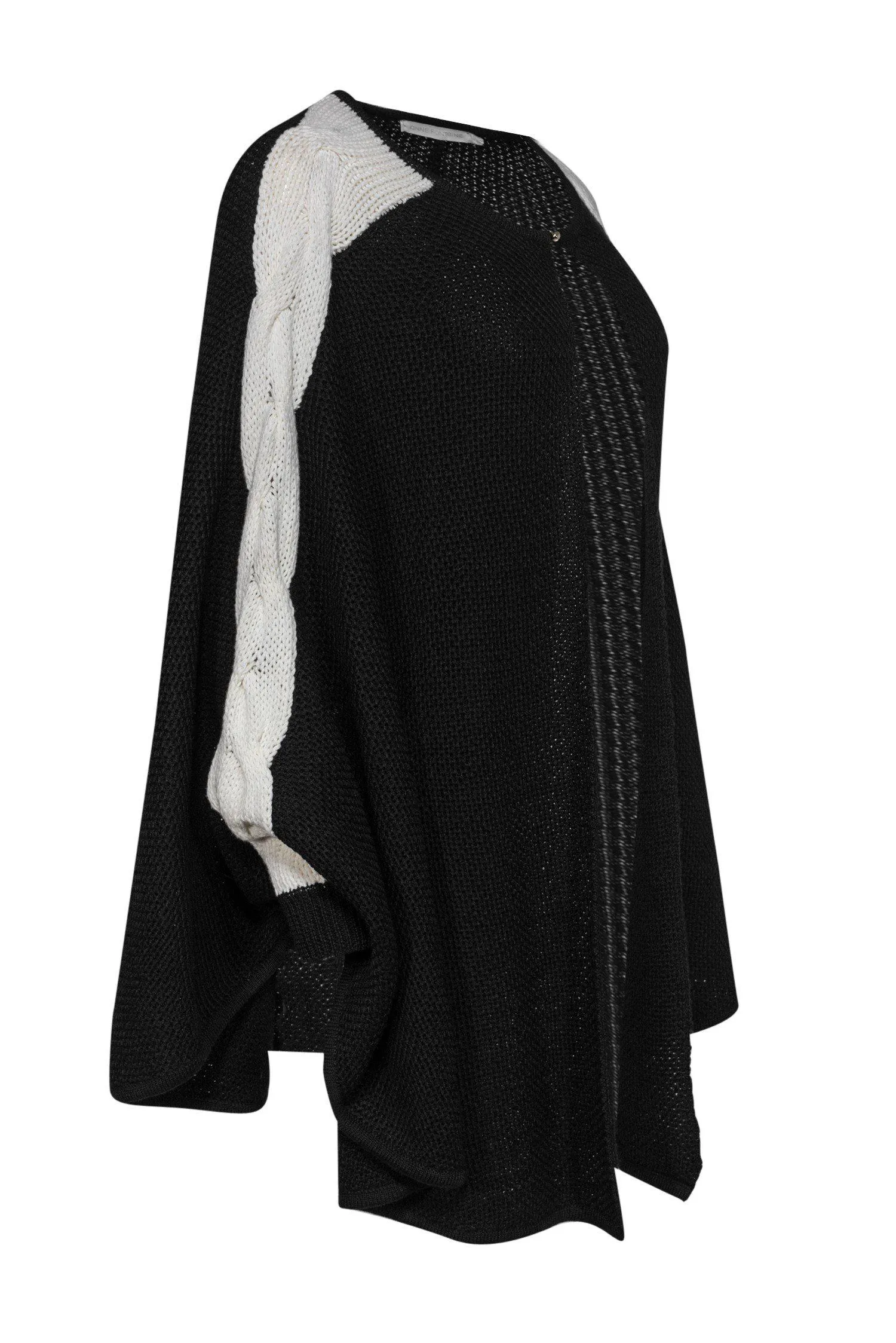 Anne Fontaine - Black & White Knit Cape Sz S