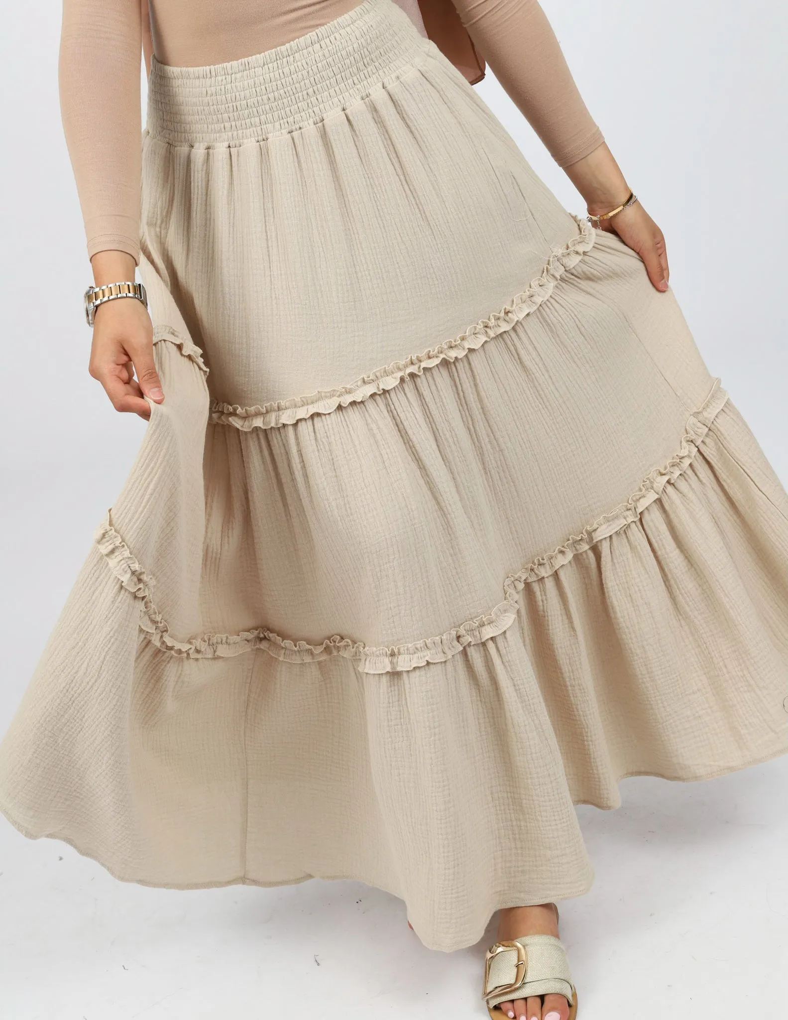 Asmara Cotton Tiered Skirt