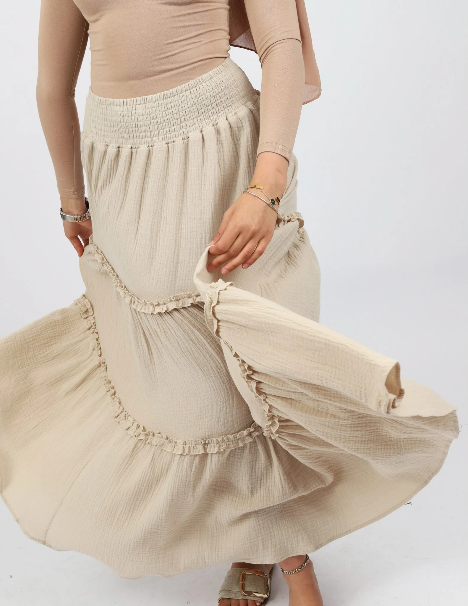 Asmara Cotton Tiered Skirt