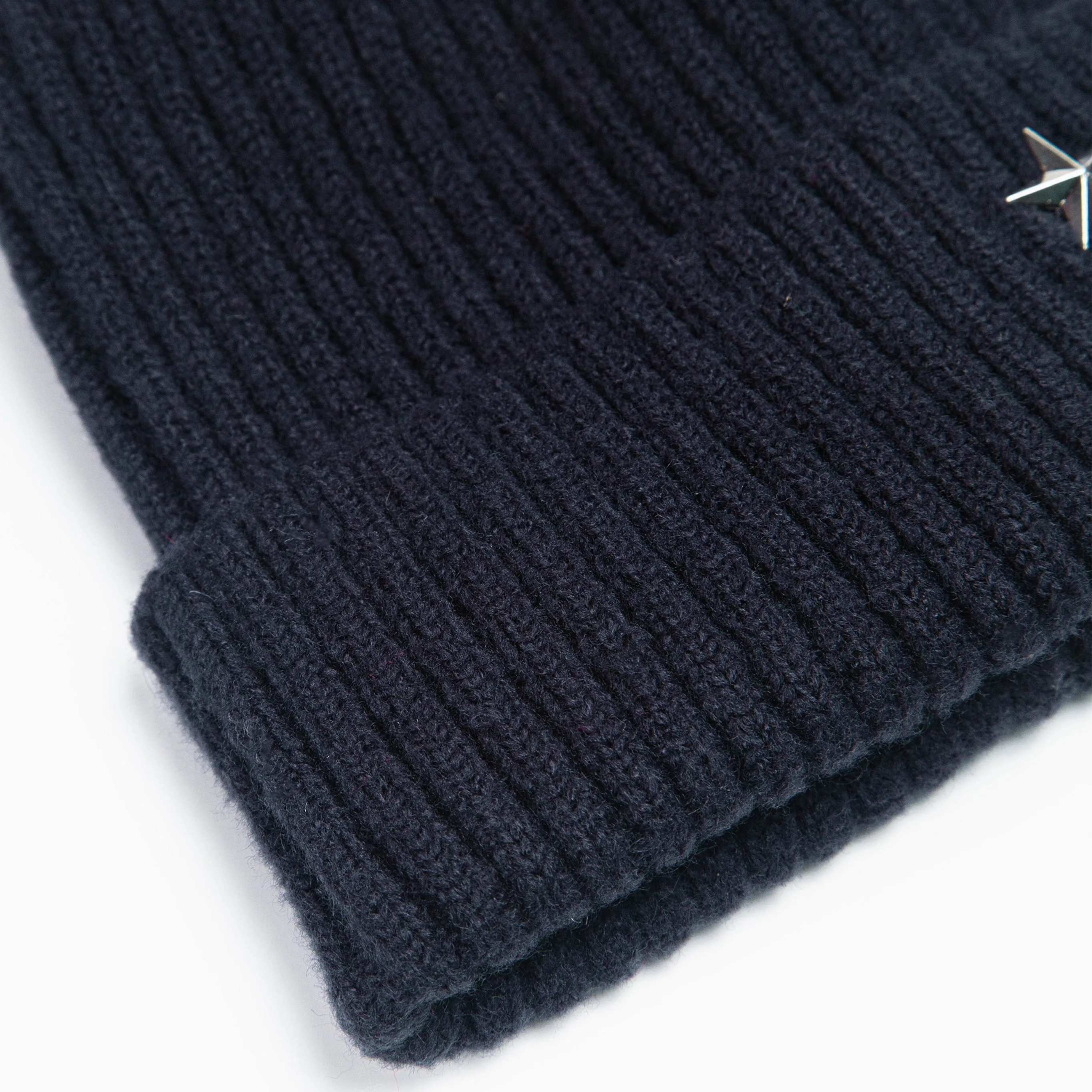 Bonnie Pom Pom Hat - Navy Blue, Silver Star