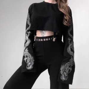 Celestial Dragons Crop Top Sweater