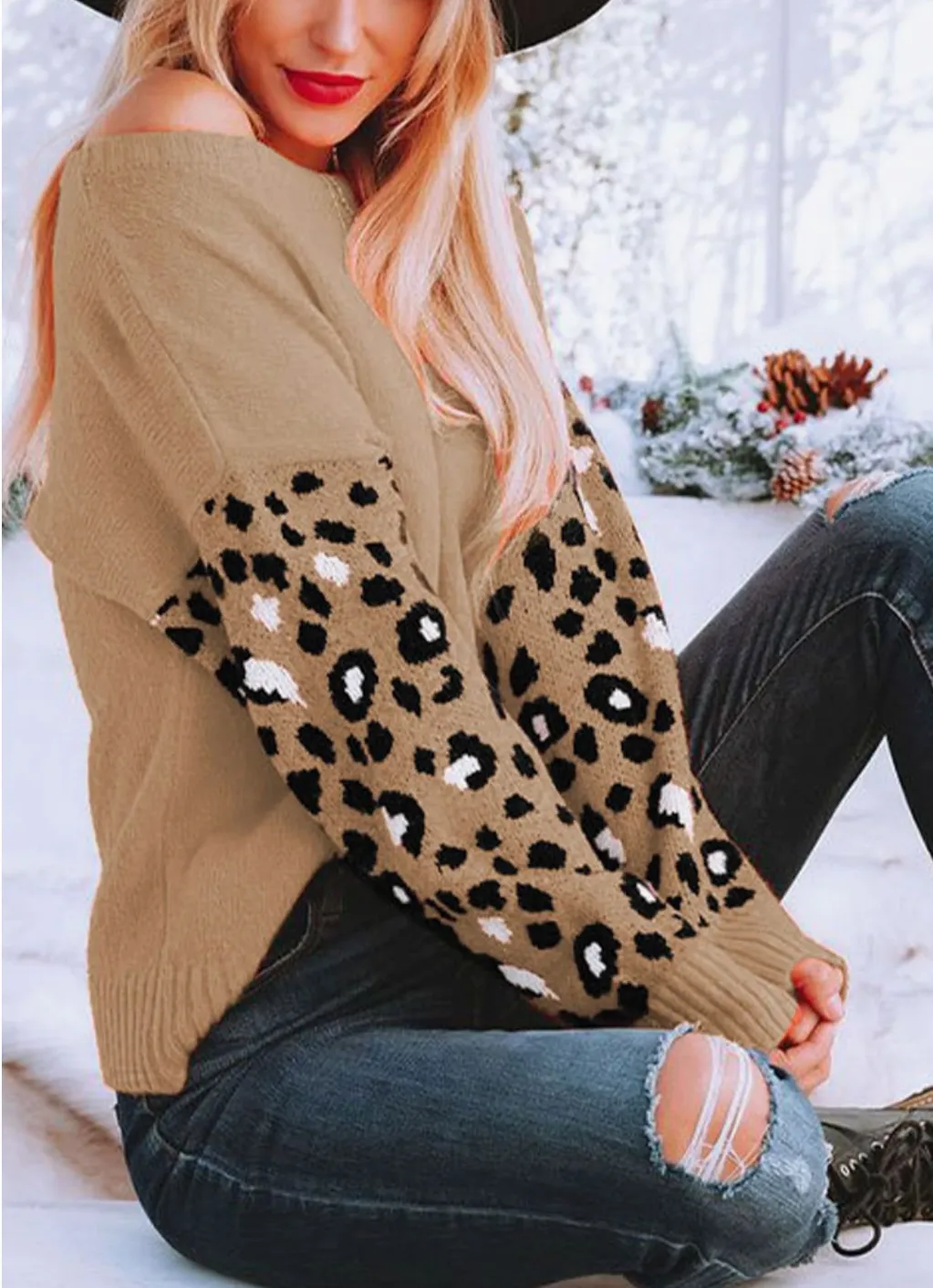 Cheetah Accent Sweater