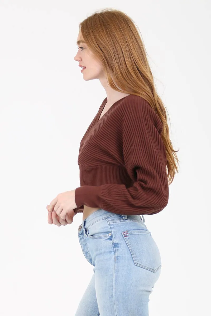 Cozy Beautiful White Sweater Crop