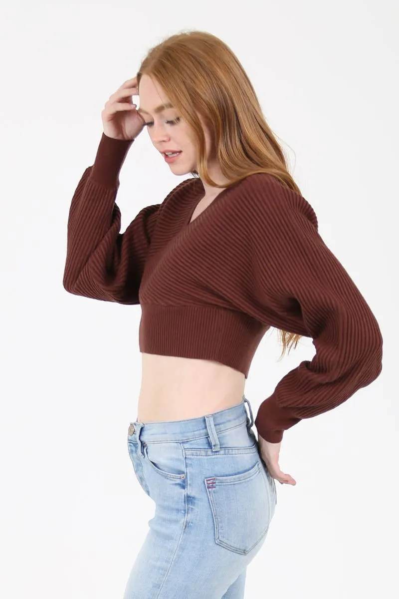 Cozy Beautiful White Sweater Crop