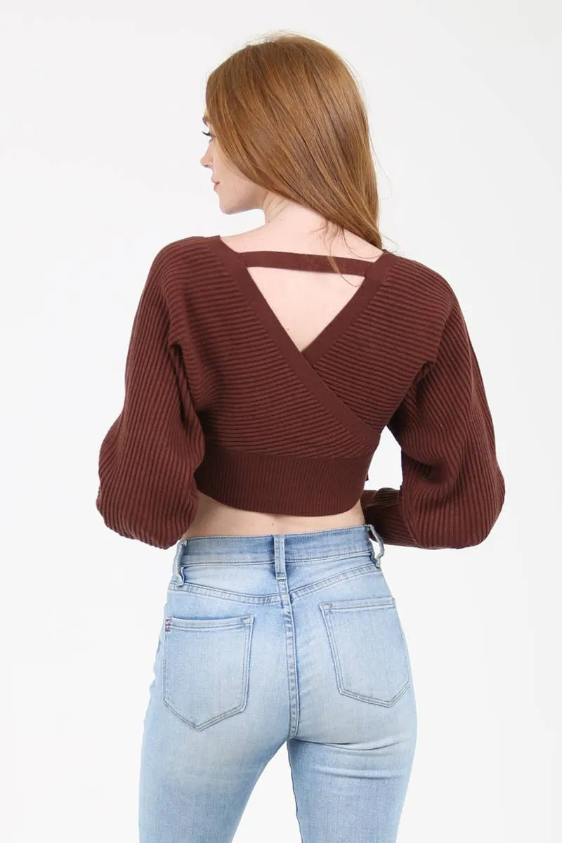 Cozy Beautiful White Sweater Crop