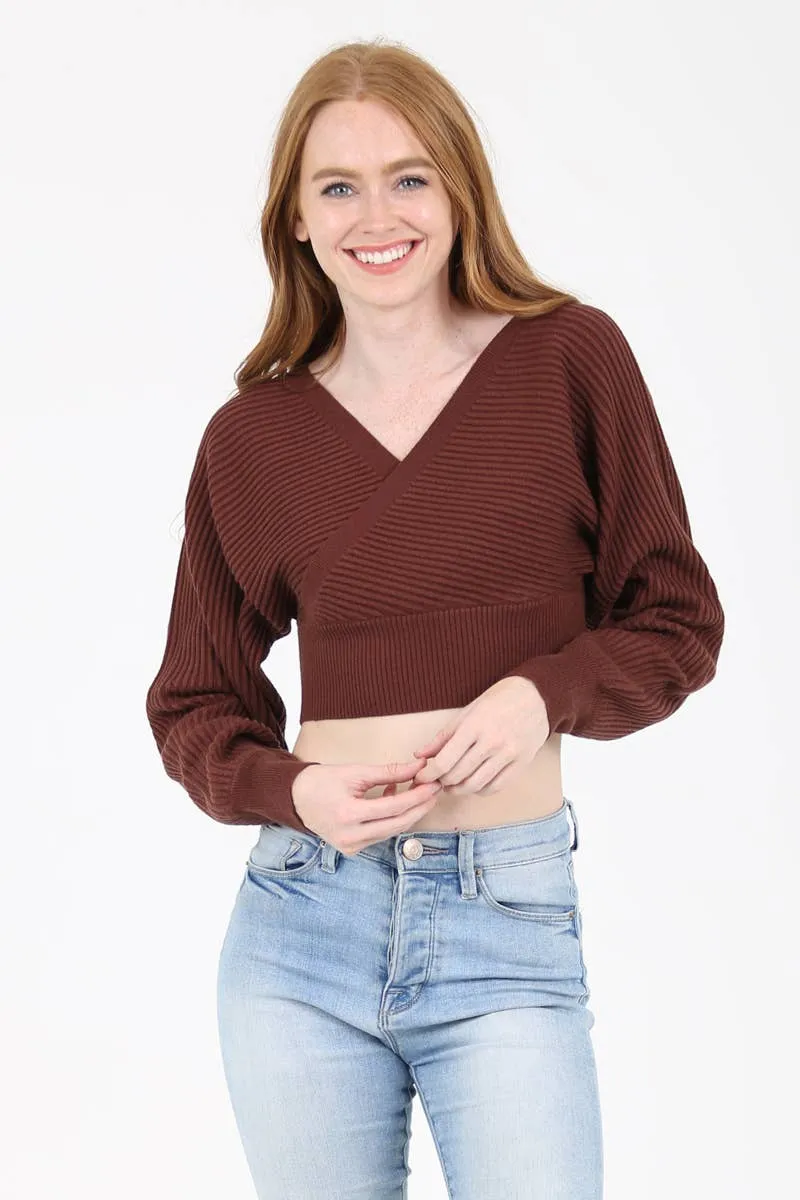 Cozy Beautiful White Sweater Crop