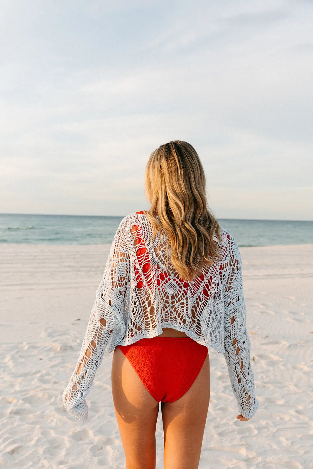 Ellie Crochet Top - Sky Blue