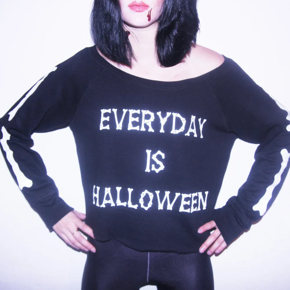 EVERDAY IS HALLOWEEN OFF THE SHOULDER SWEATSHIRT