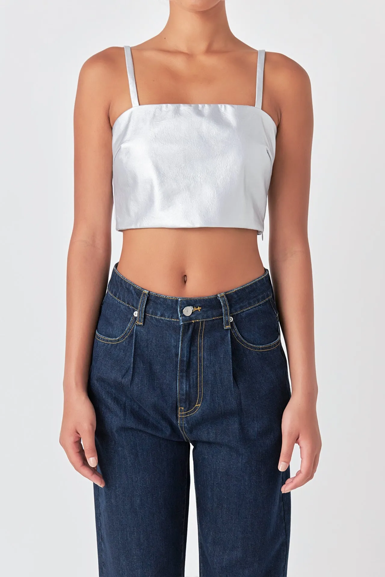 Faux Leather Crop Top