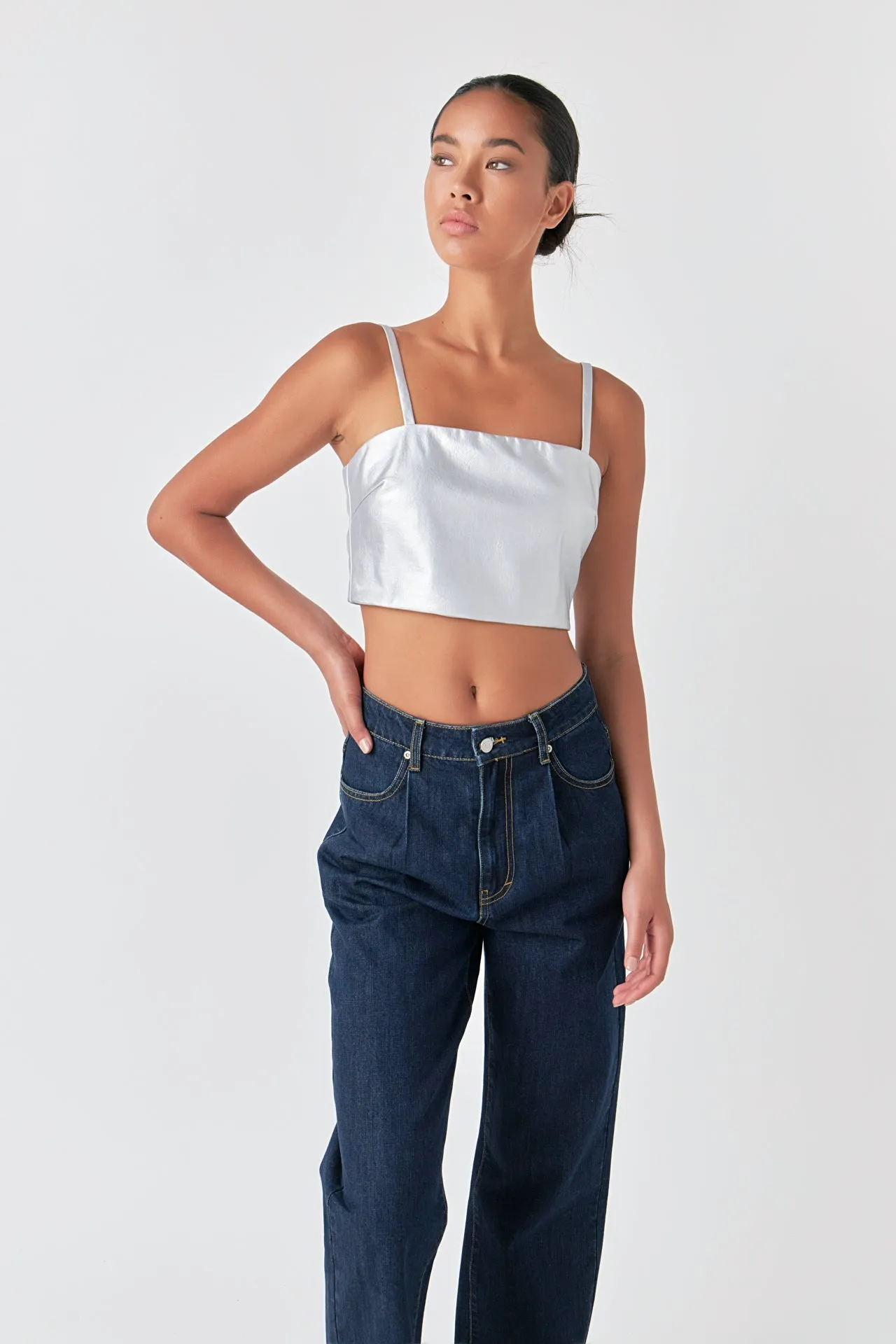 Faux Leather Crop Top