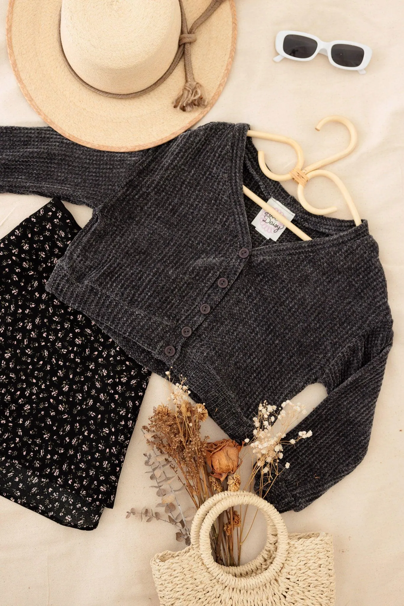 Girls Button Up Soft Crop Cardigan