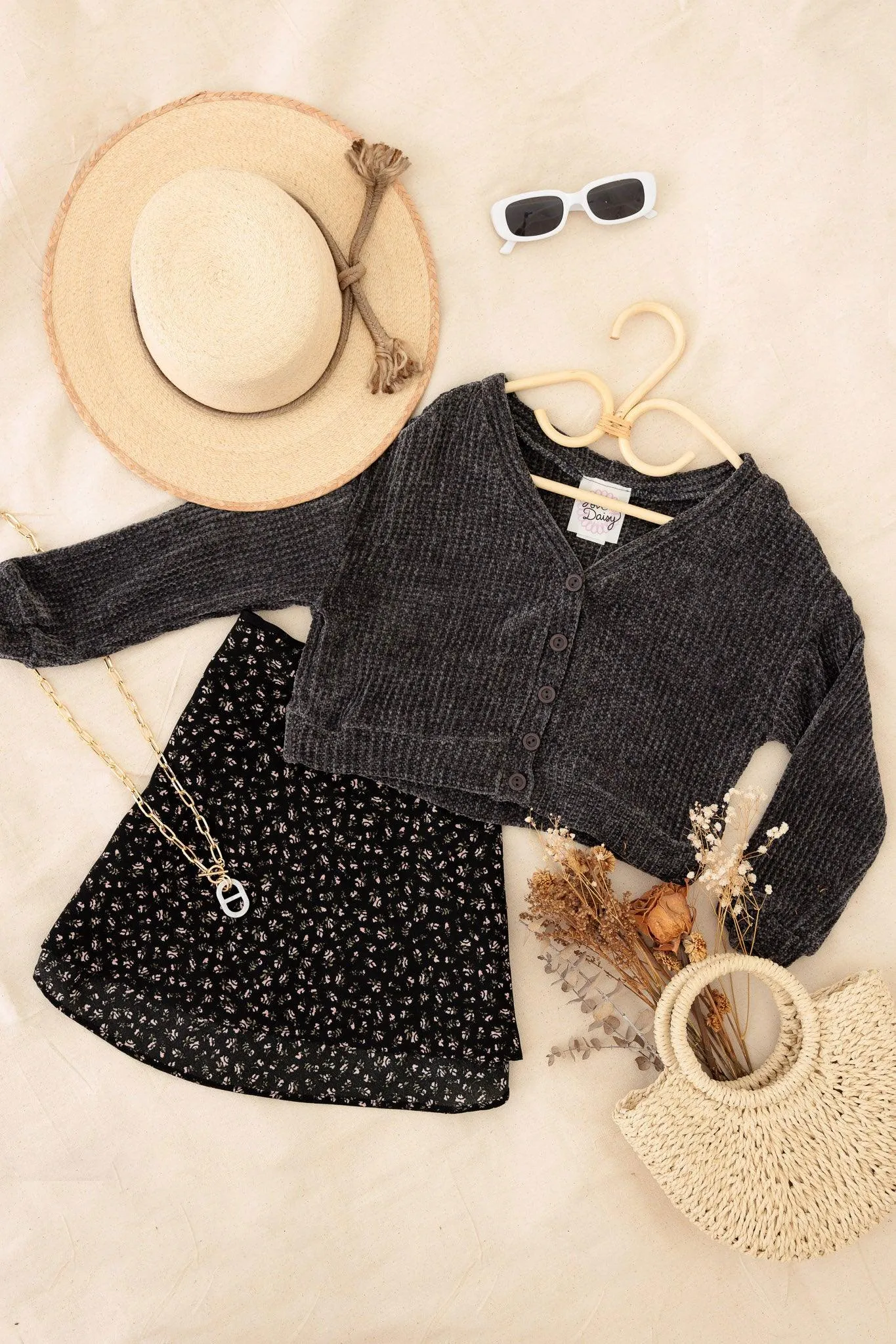 Girls Button Up Soft Crop Cardigan