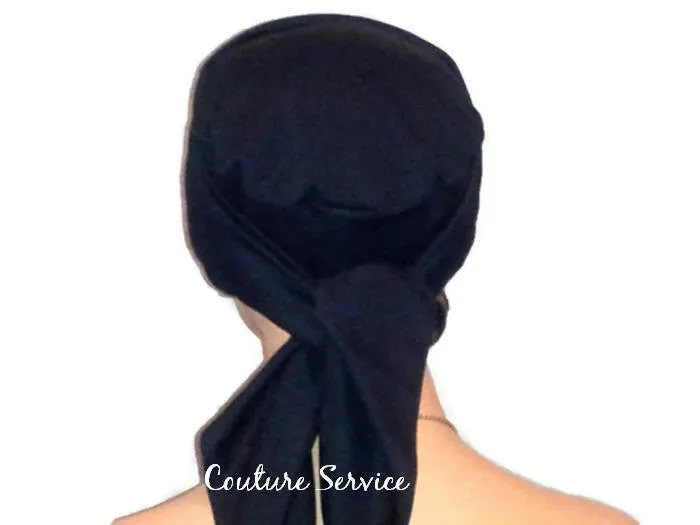 Handmade Black Turban Hat, Lined, Wrapped