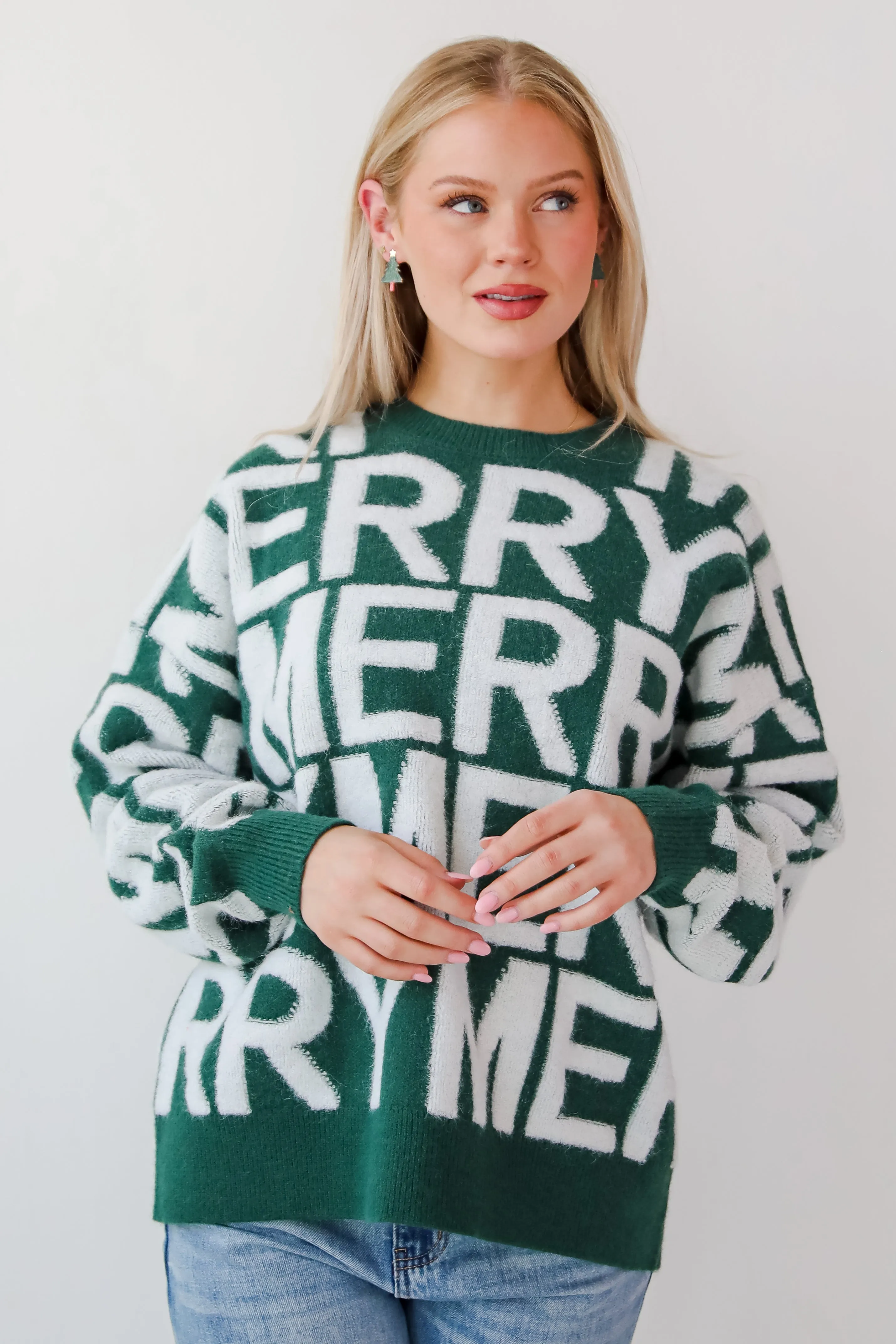 Hunter Green Merry Sweater