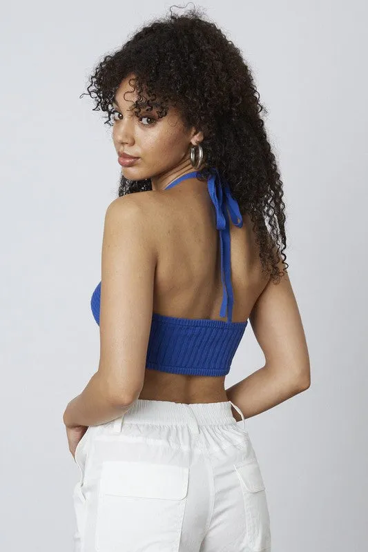 Joanna Knit Crop Halter Top