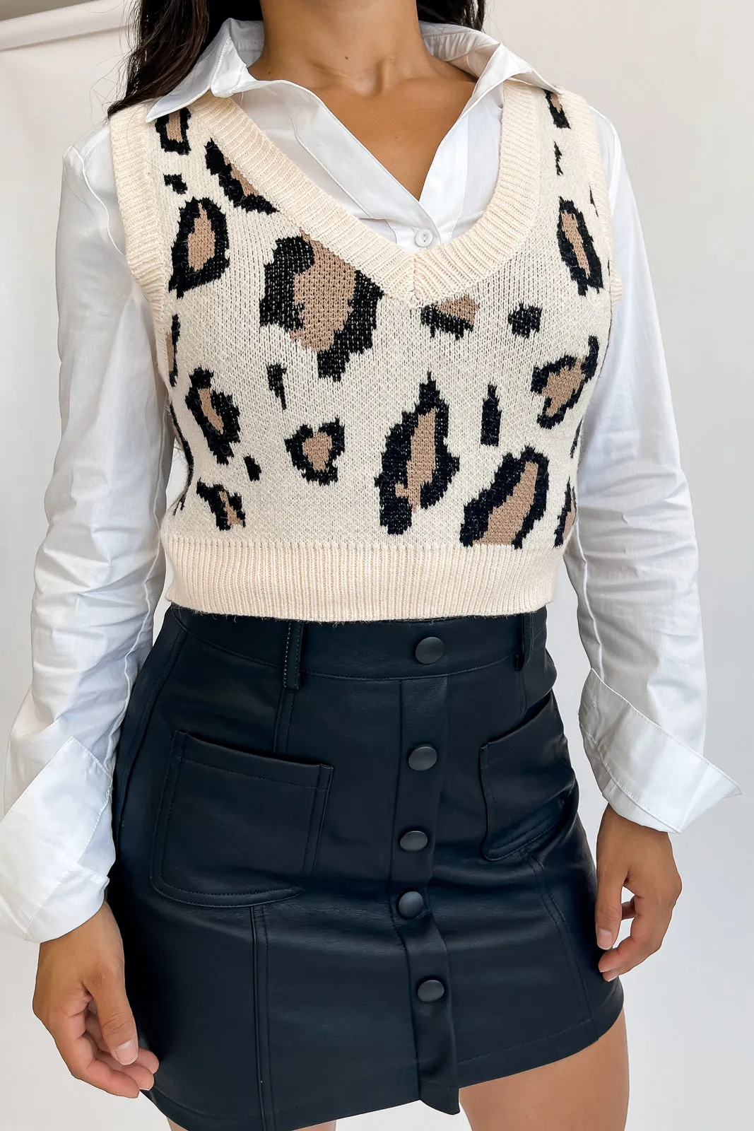 Leopard Sweater Vest