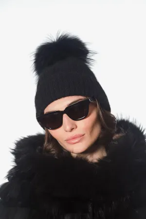 Linda Richard Angora/Wool Hat, Black