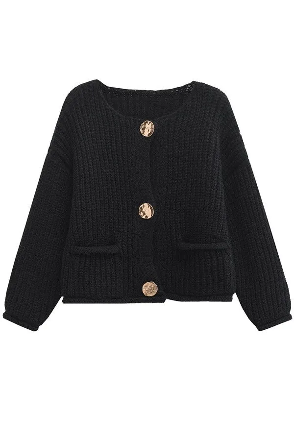 Long Sleeve Button Detail Sweater