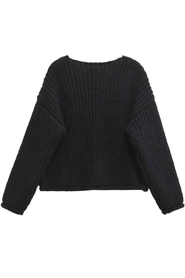 Long Sleeve Button Detail Sweater