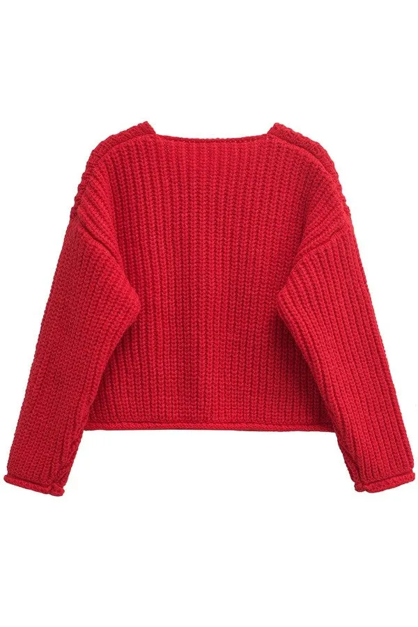 Long Sleeve Button Detail Sweater