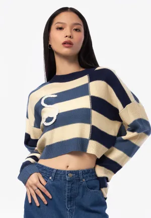 Long Sleeve Striped Crop Sweater