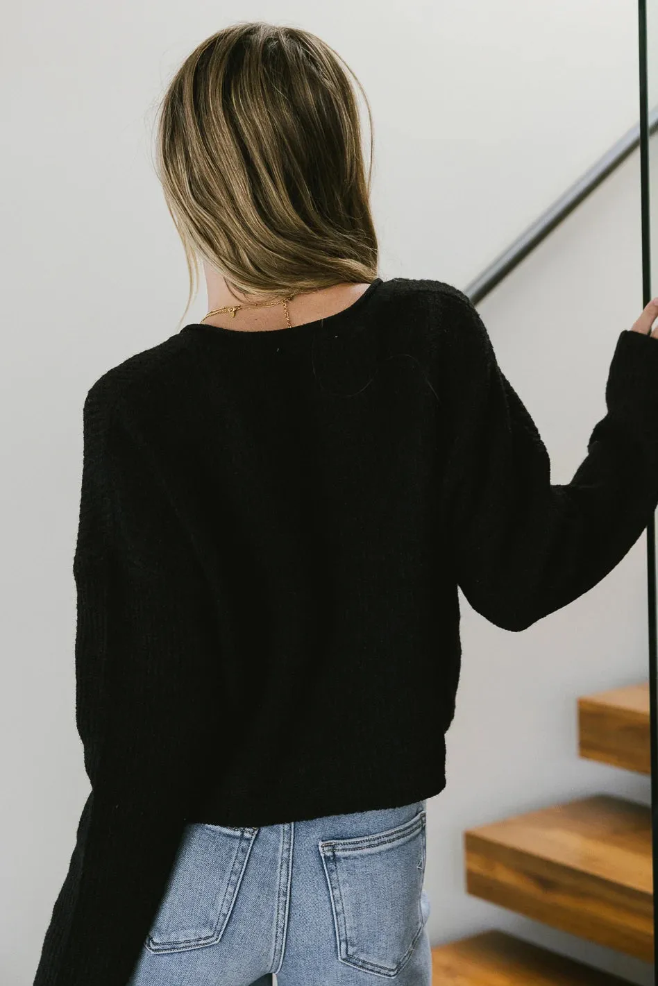 Lyra V-Neck Sweater in Black - FINAL SALE