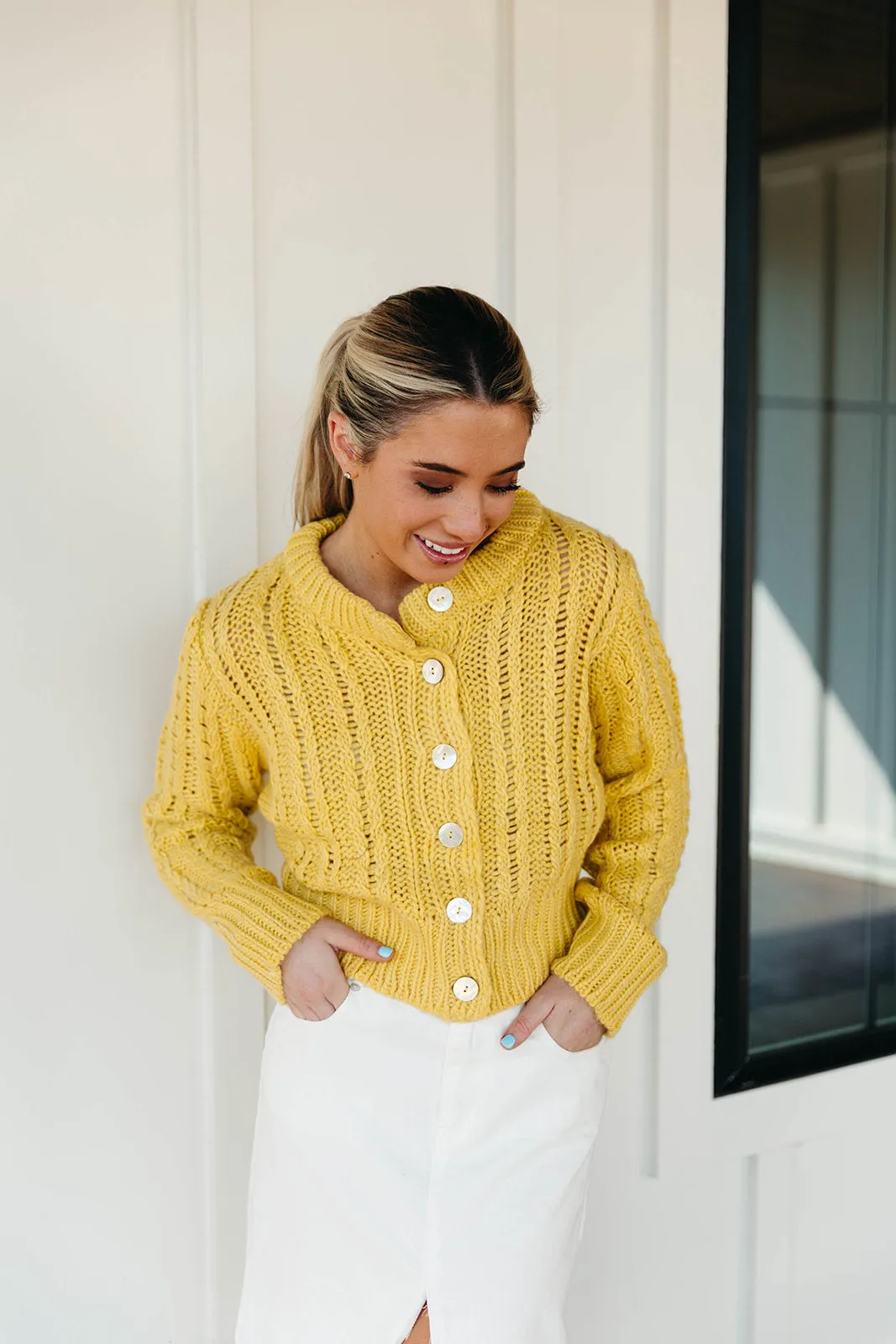 Monica Chunky Cardigan - Yellow