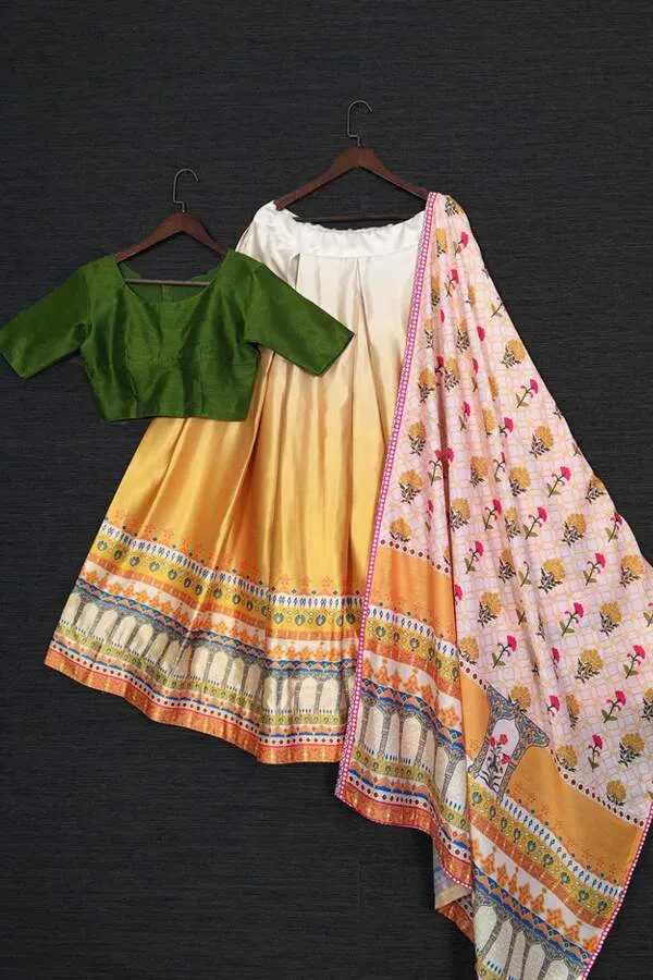 New crop top lehenga designs 2021 Yellow