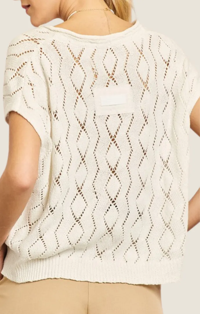 Nissrine Ivory Knit Top