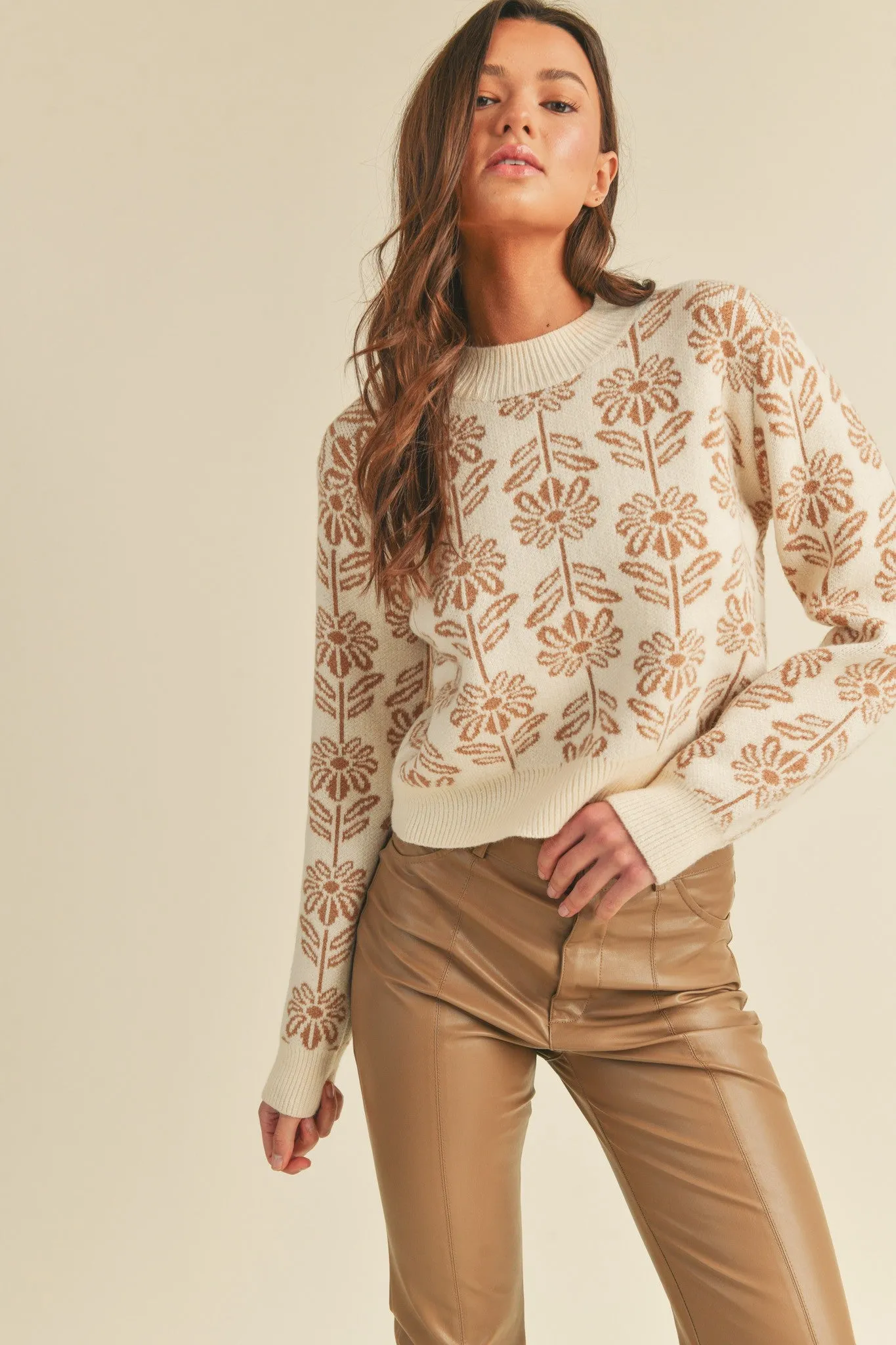 Oasis Cuffed Floral Sweater