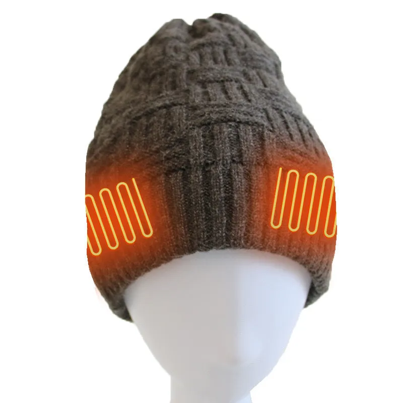 Outdoor Recreational Fishing Cold Weather Heated Knit Thermal Hat for Unisex