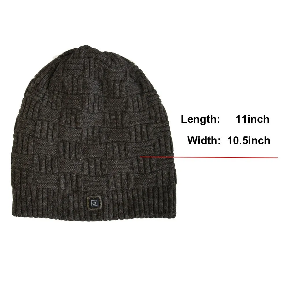 Outdoor Recreational Fishing Cold Weather Heated Knit Thermal Hat for Unisex