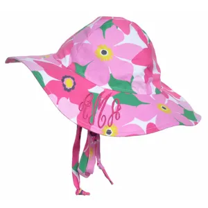 Personalized Pink and White Sun Hat For 0-4 Year Baby and Toddler Girl With 50  UPF Rating Infant Hat Newborn Summer Hat