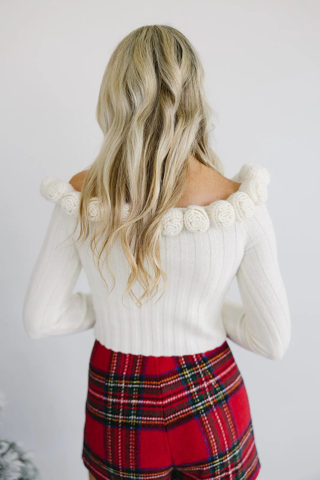 Posie Rosette Sweater - Cream