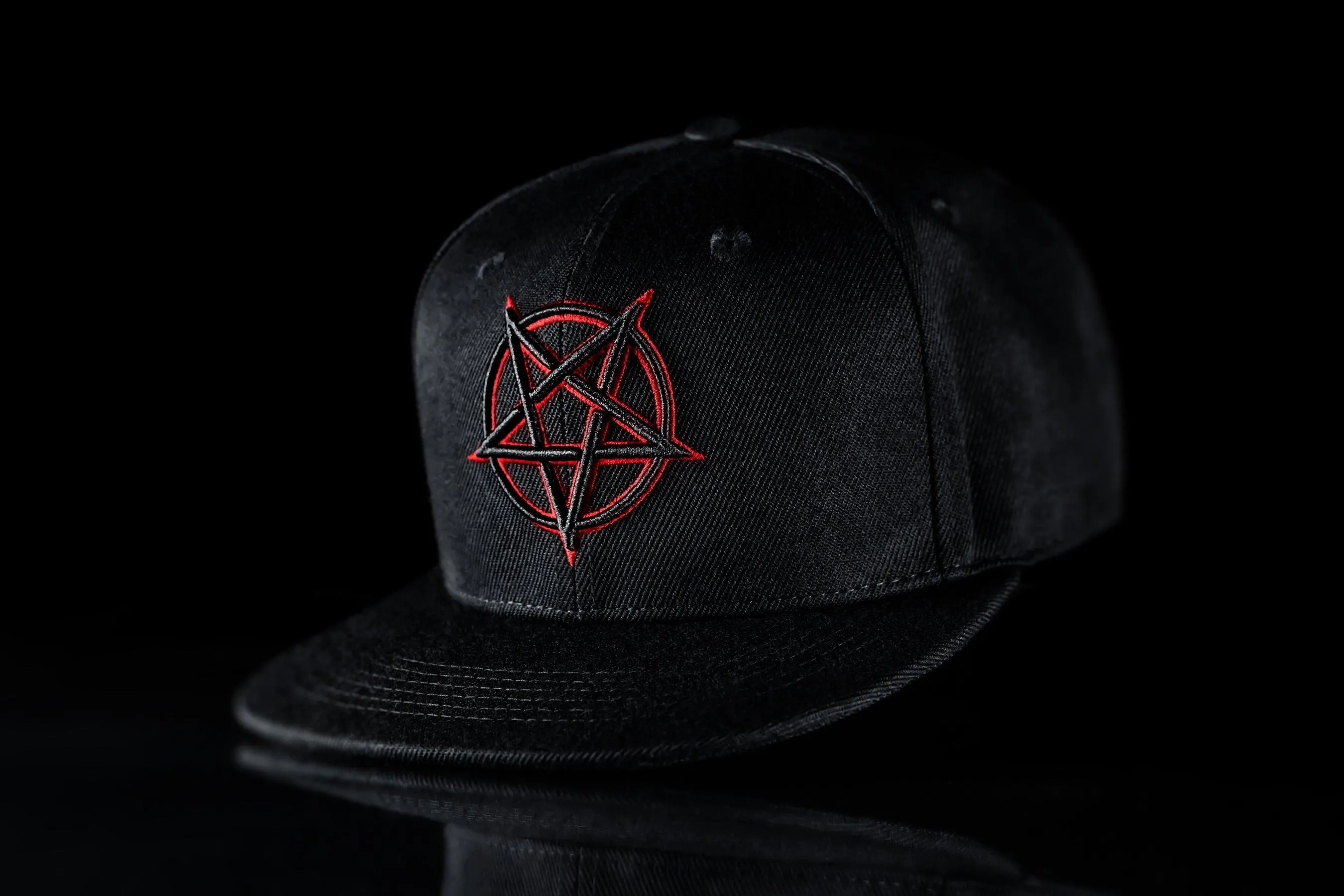 Red Outline Pentagram Snapback