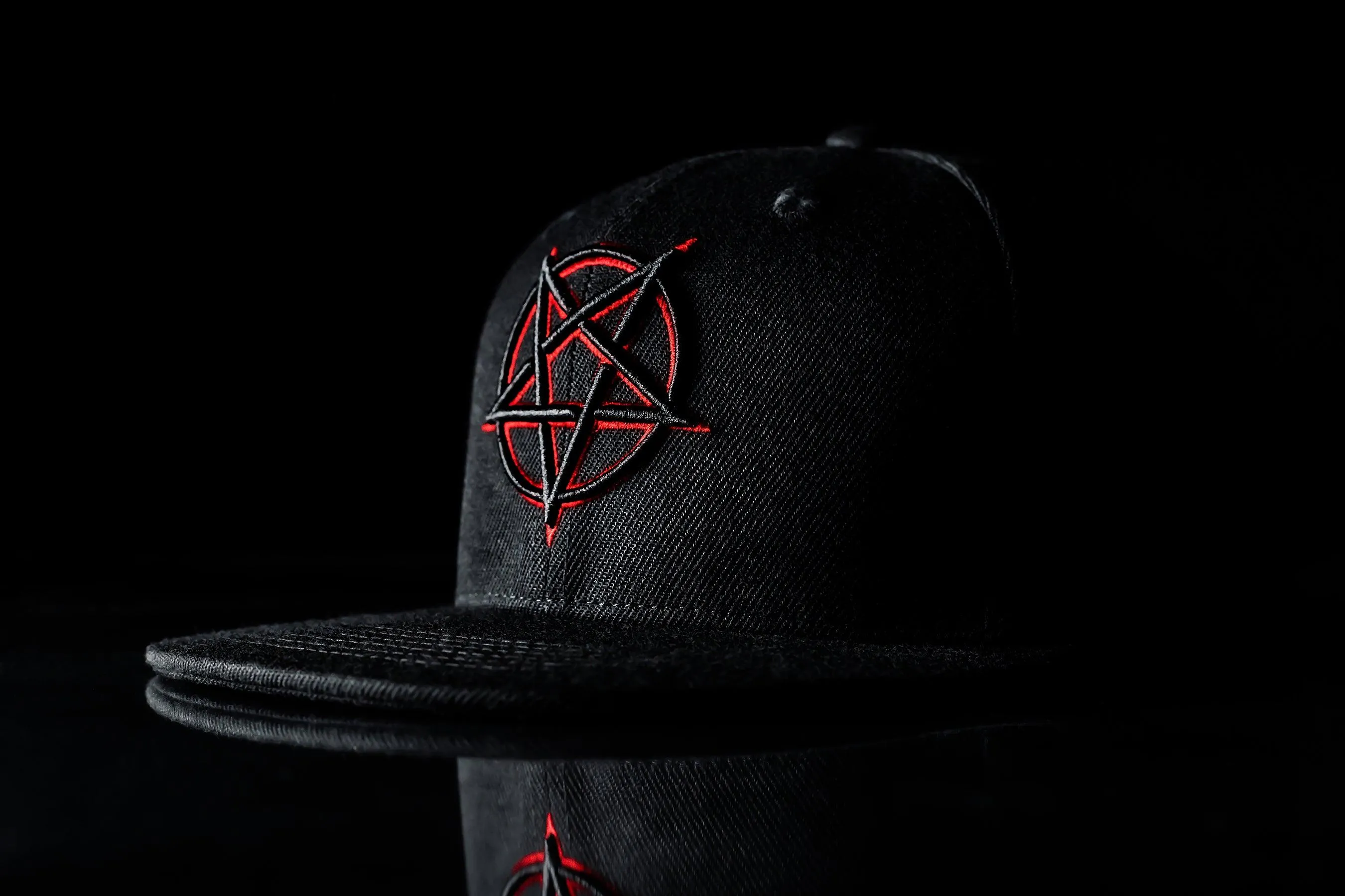 Red Outline Pentagram Snapback