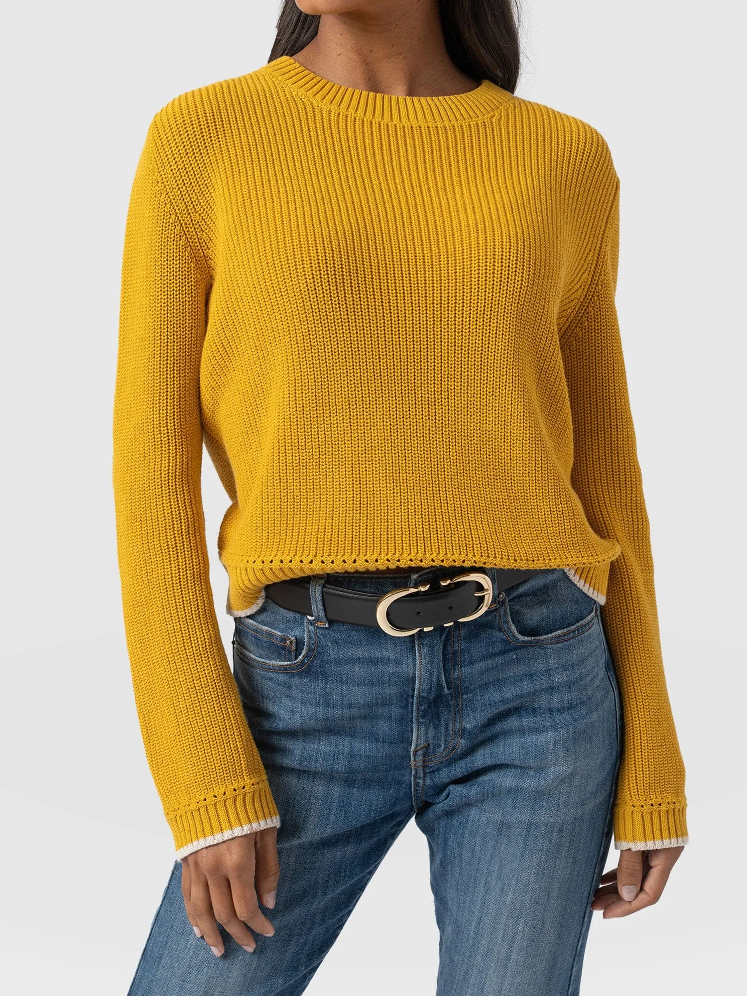 Remy Crop Sweater - Yellow