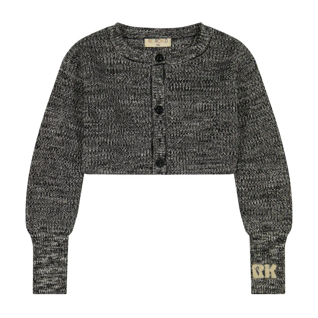 Retrokid Nora Knit Crop Cardigan Black/Cream