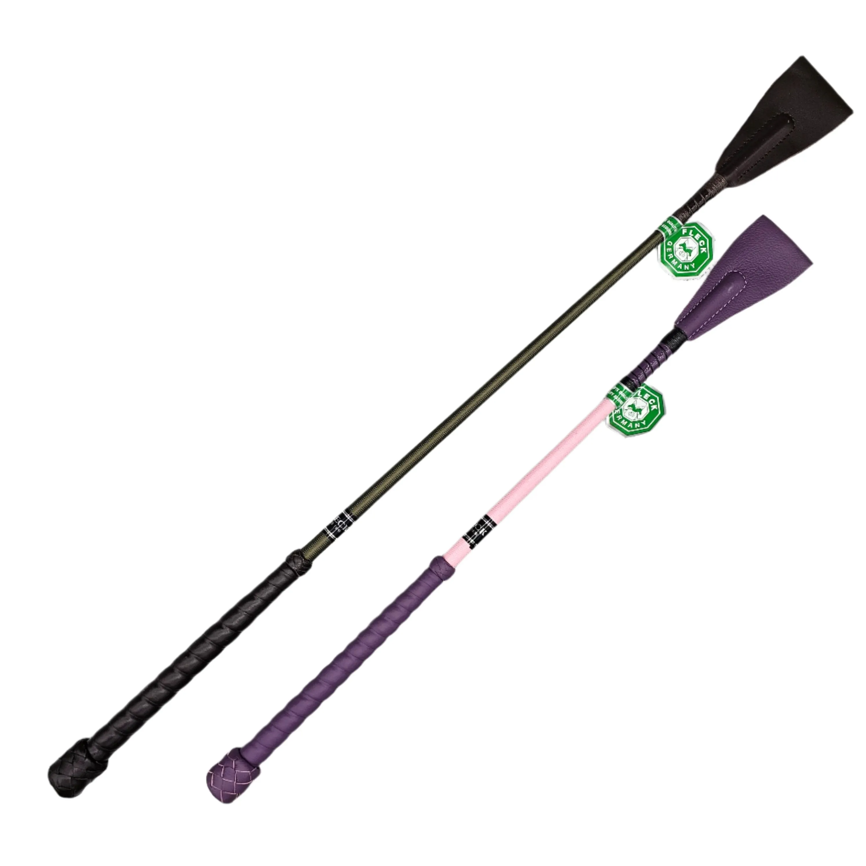 Riding Crop with Leather-Wrapped Handle and Contoured Grip