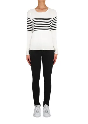 Seeing Stripes Crop Sweater- Ivory/Black