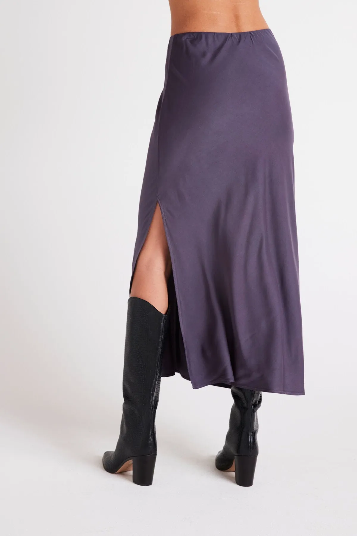 Side Slit Bias Maxi Skirt