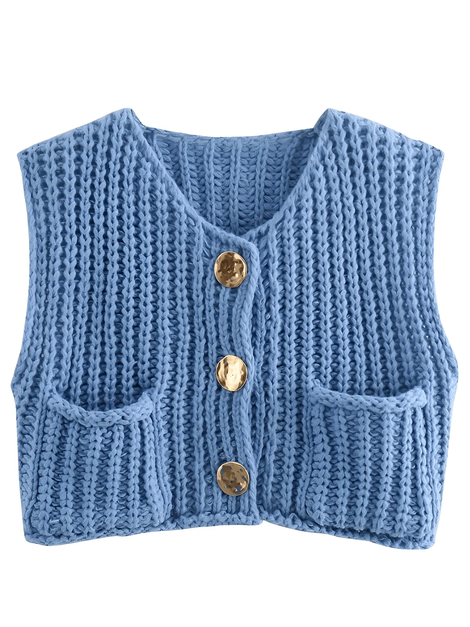 Sleeveless Crop Sweater Vest Solid Loose Casual Sweater Vest Cable Knit Sweater Vest For Women