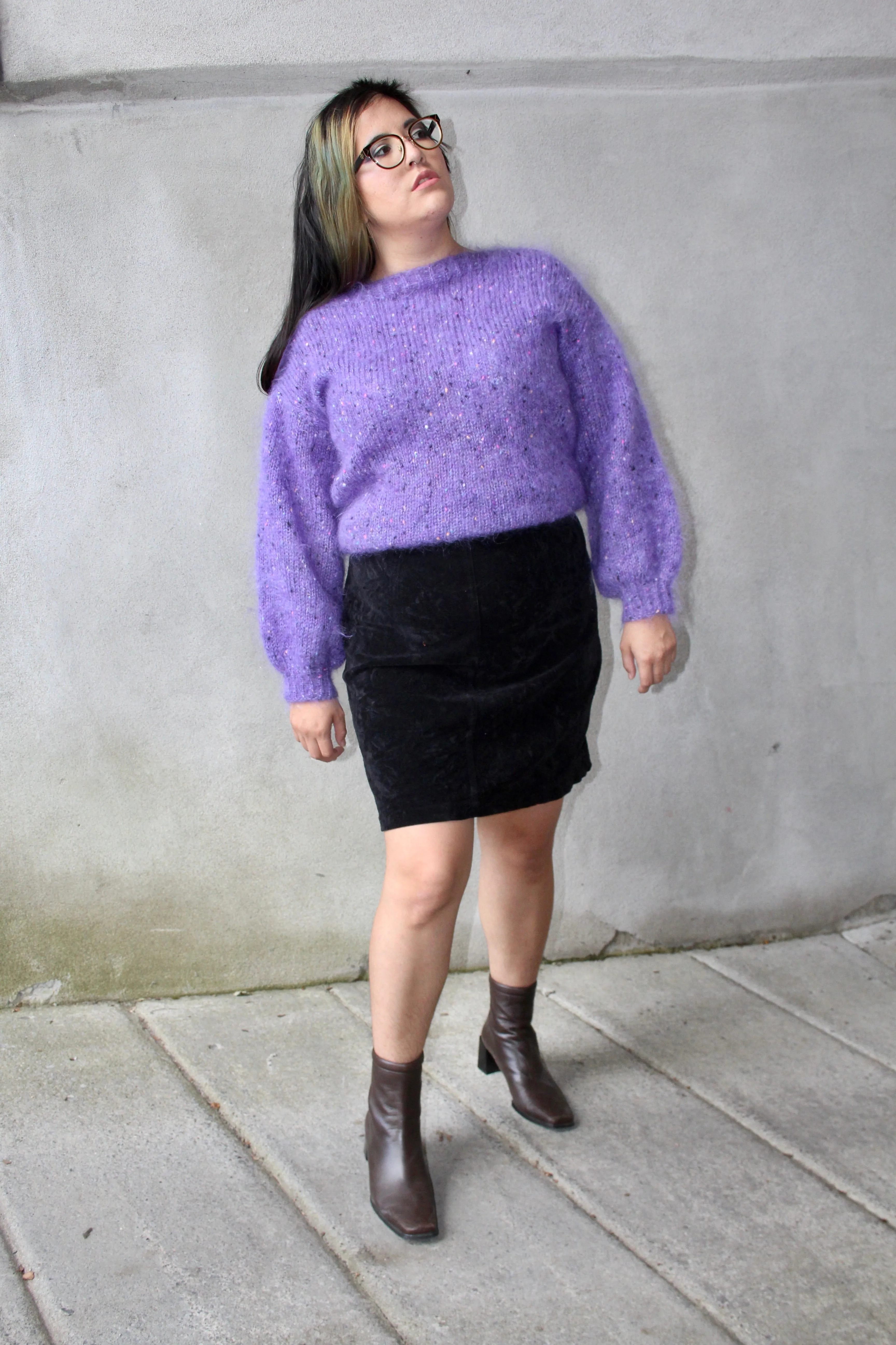 Speckled Mohair Knit Sweater - O/S