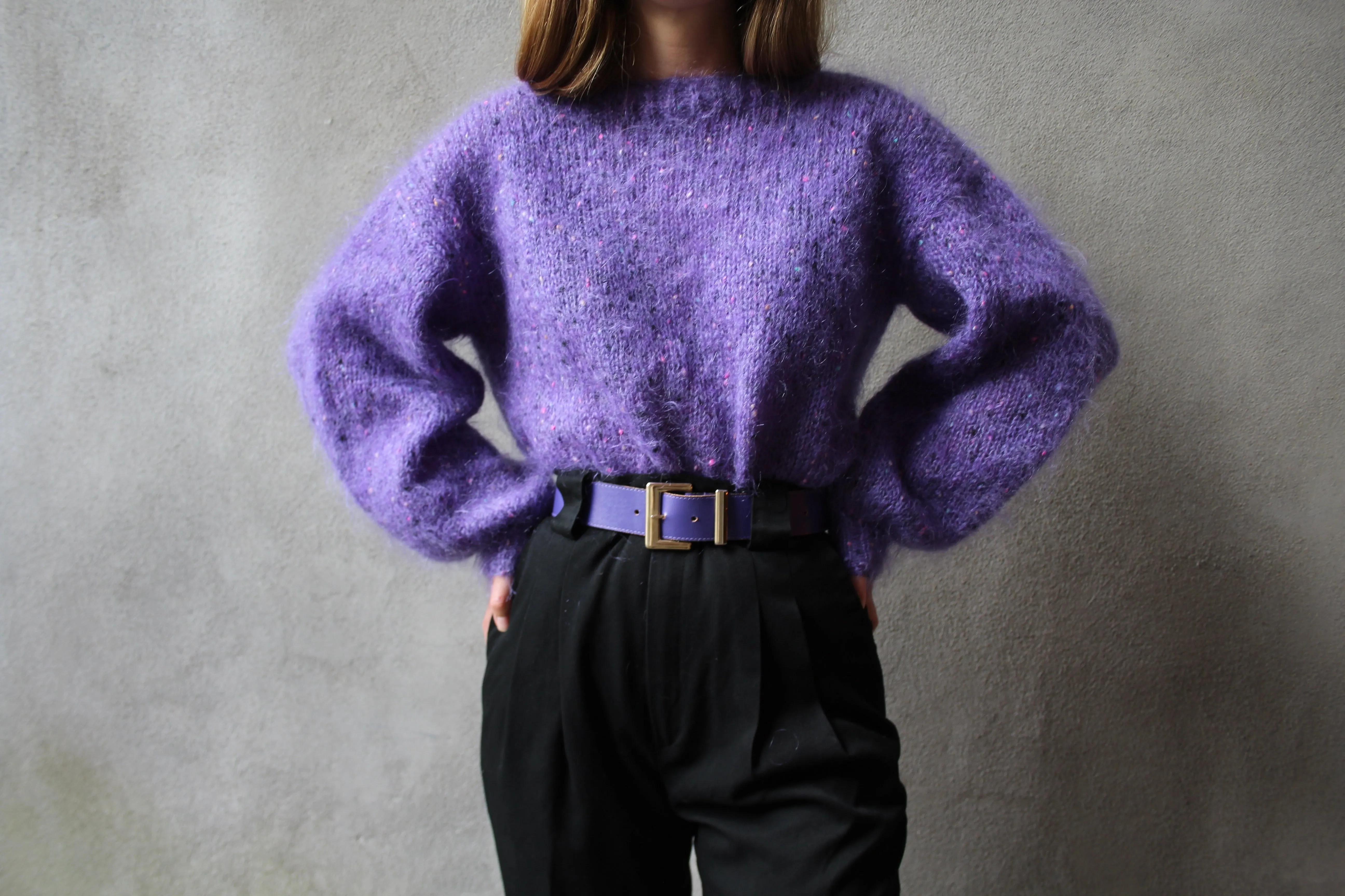 Speckled Mohair Knit Sweater - O/S