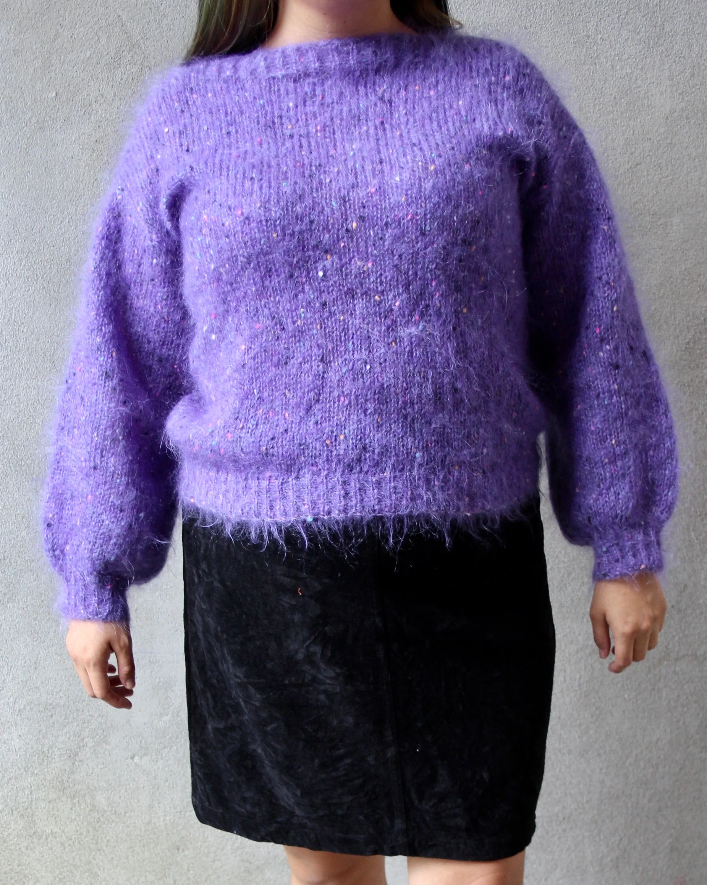 Speckled Mohair Knit Sweater - O/S