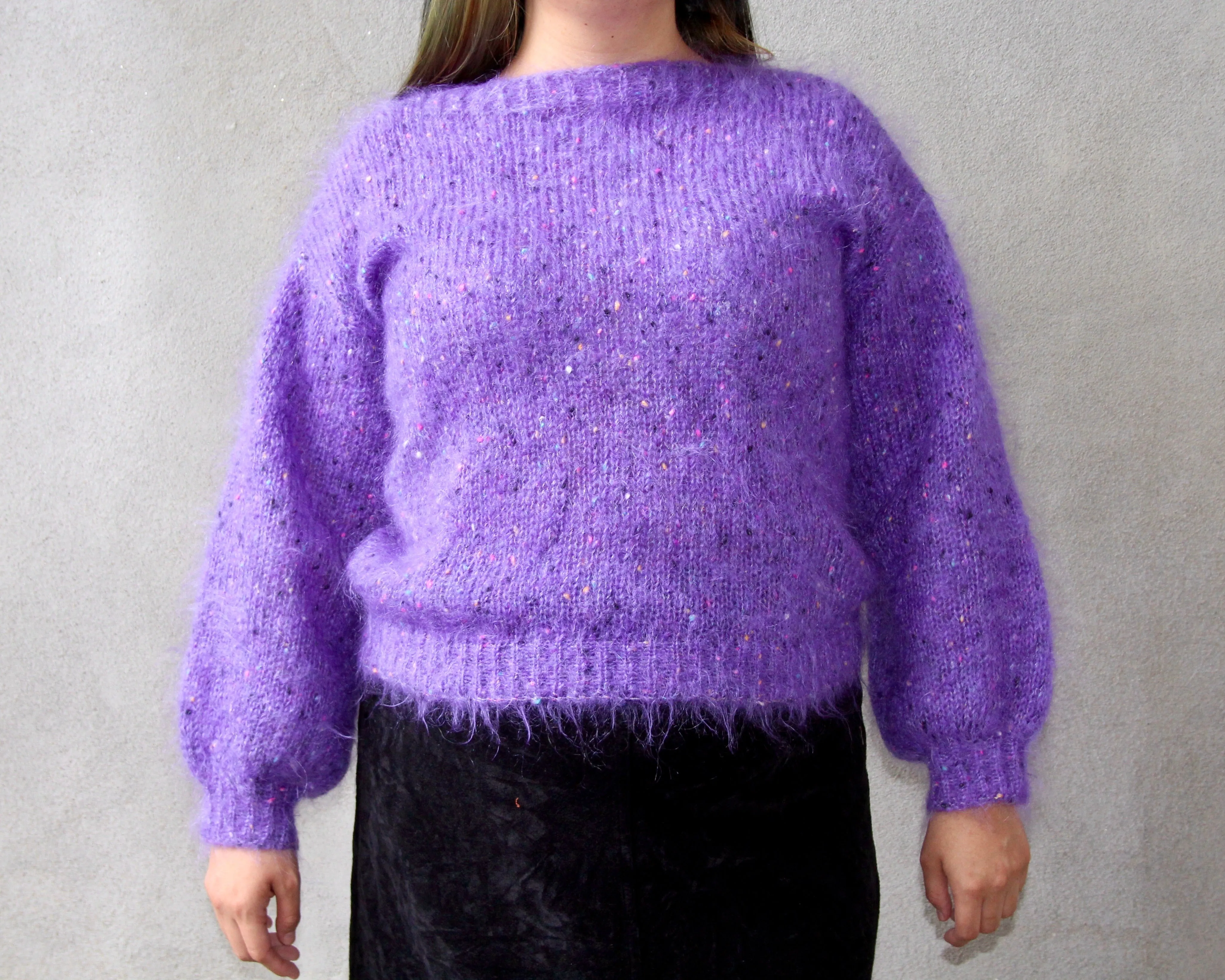 Speckled Mohair Knit Sweater - O/S